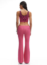 Flared Rib Pants Fuchsia