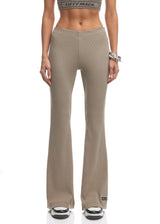 Flared Rib Pants Beige