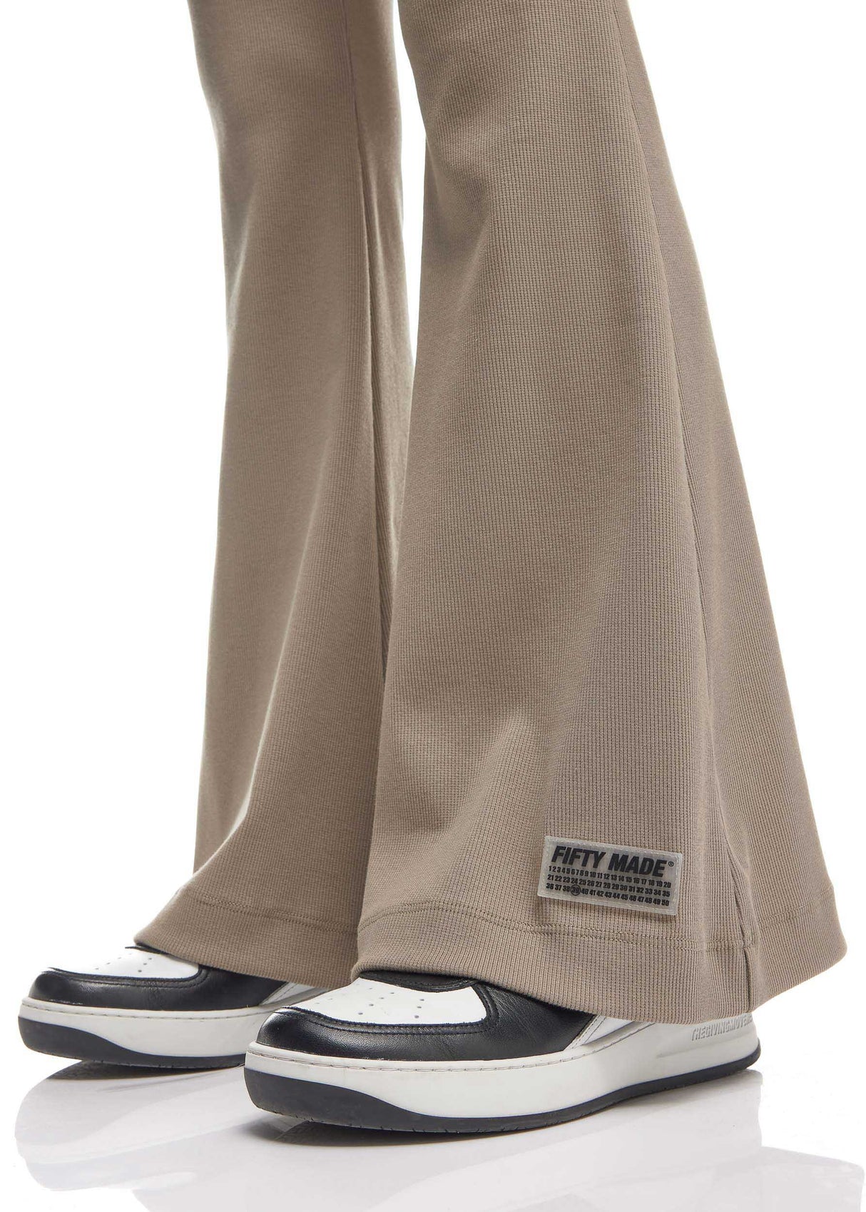 Flared Rib Pants Beige