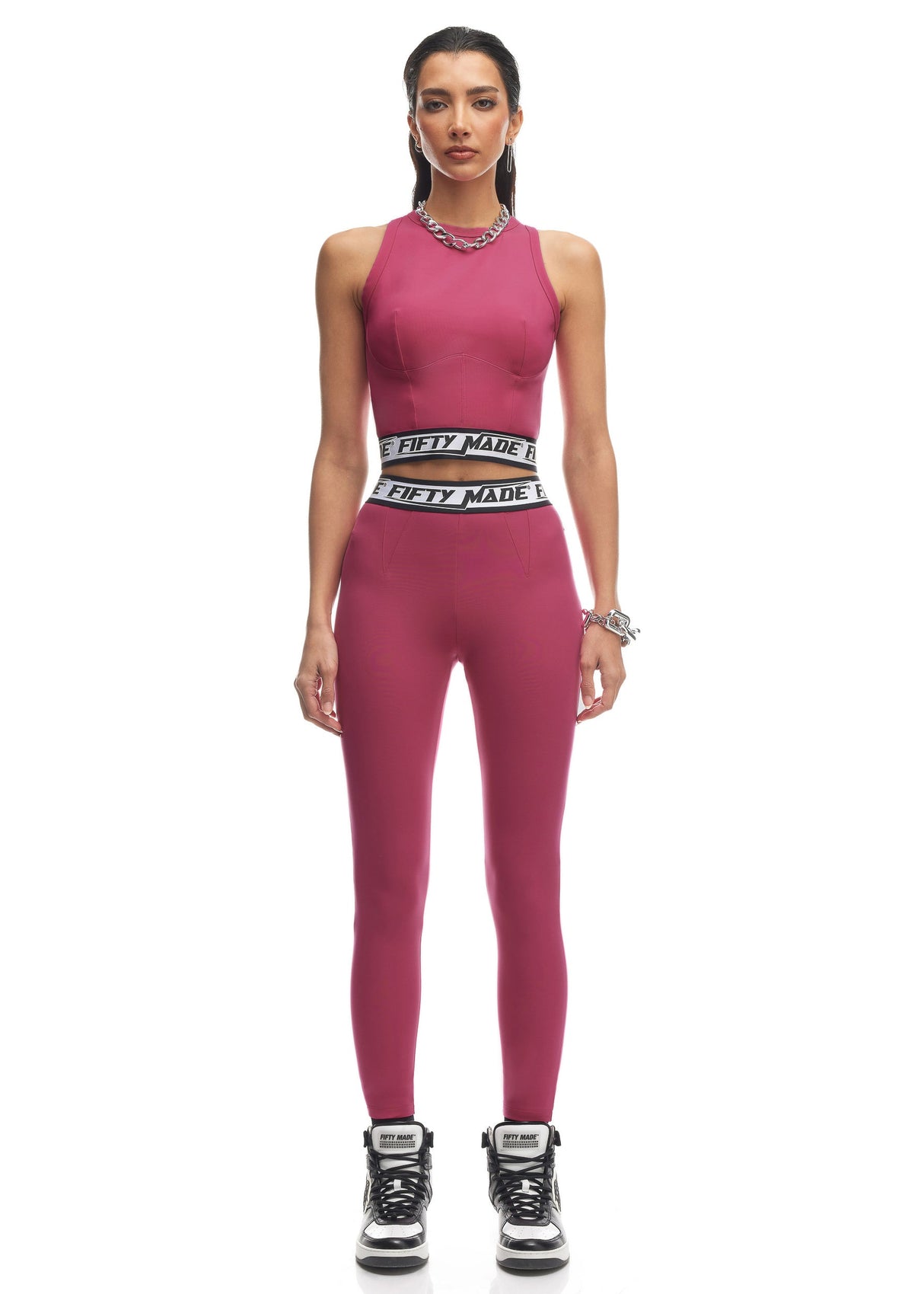 Band Lycra Leggings Fuchsia