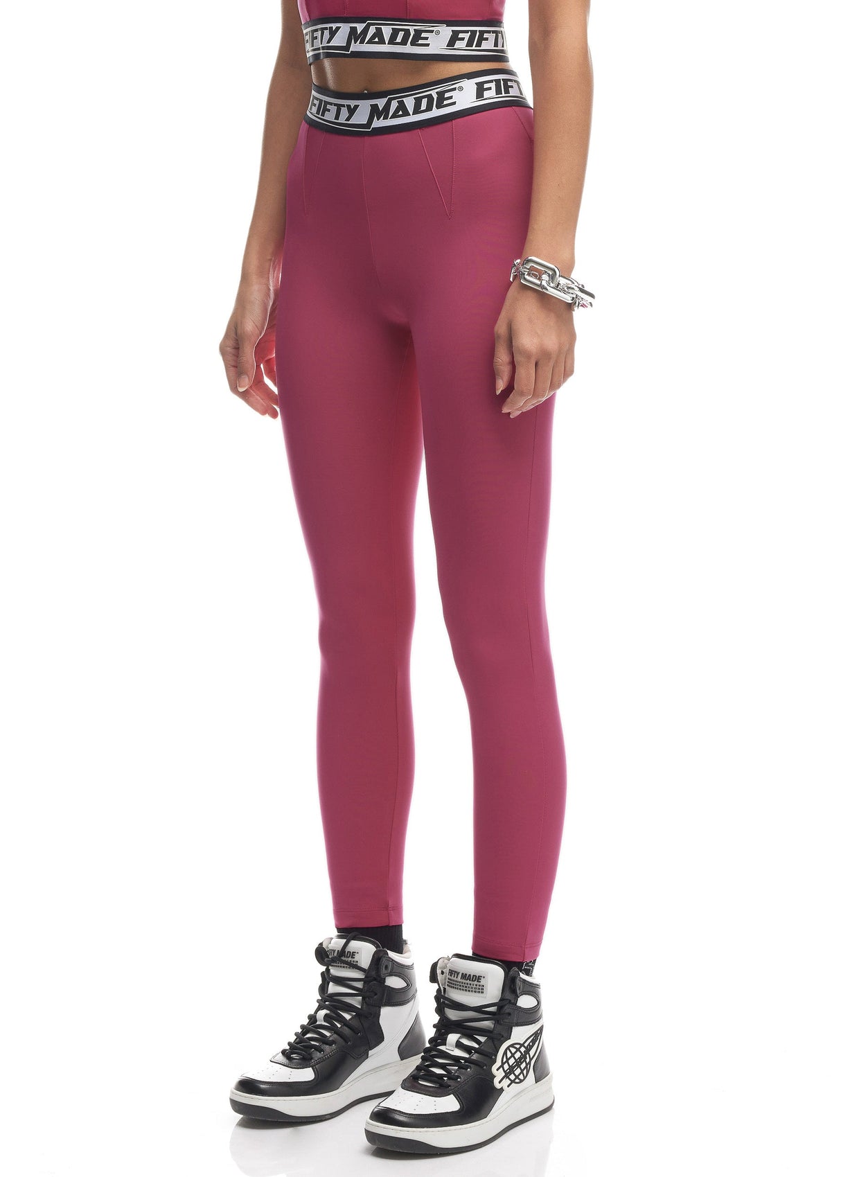 Band Lycra Leggings Fuchsia