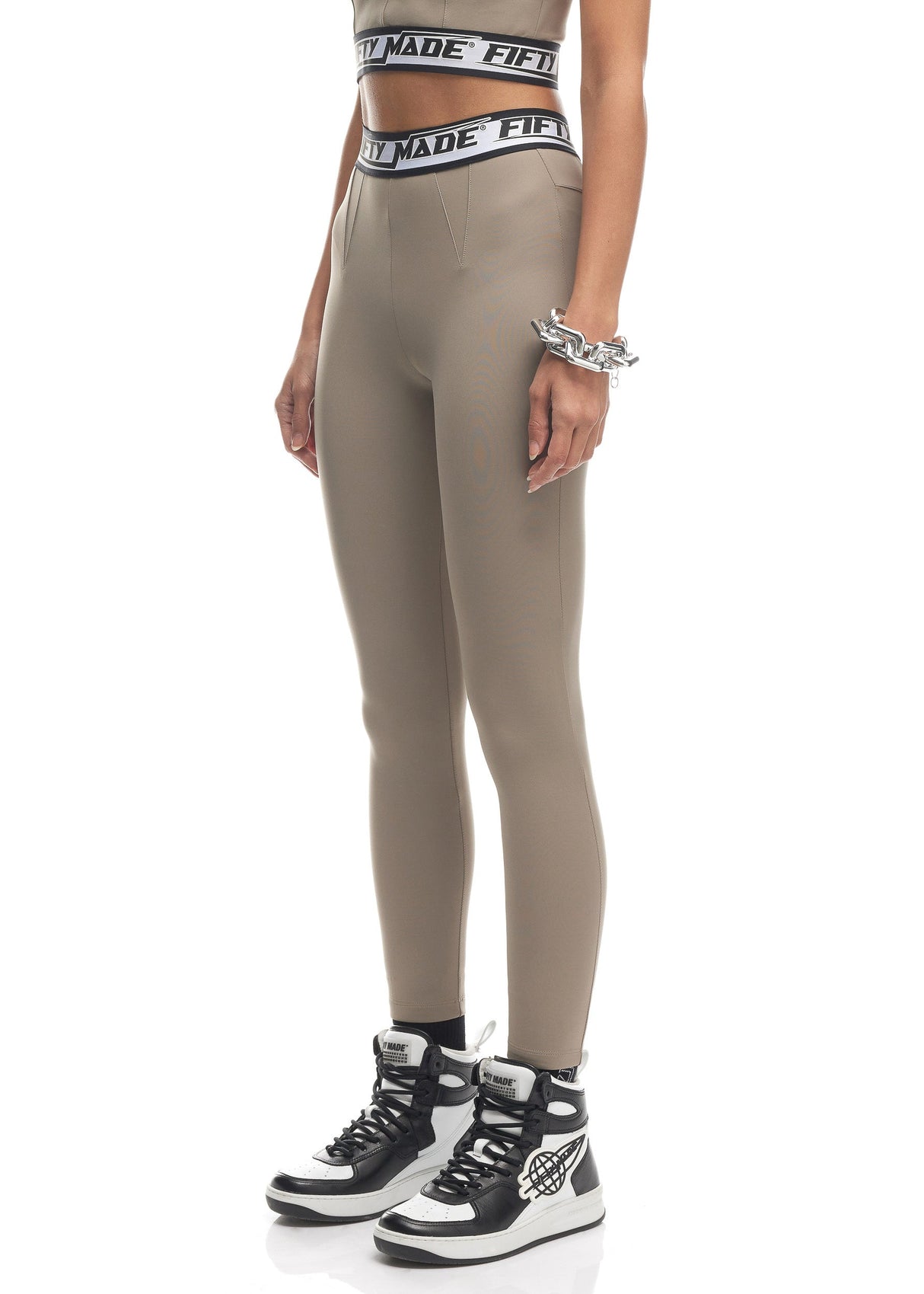 Band Lycra Leggings Beige