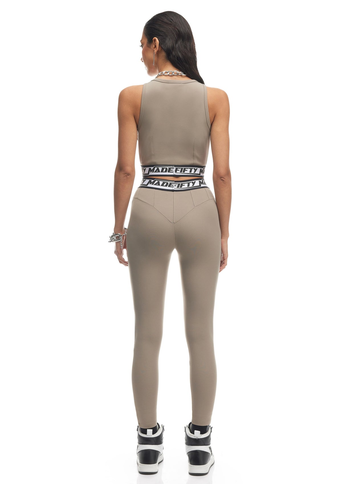 Band Lycra Leggings Beige