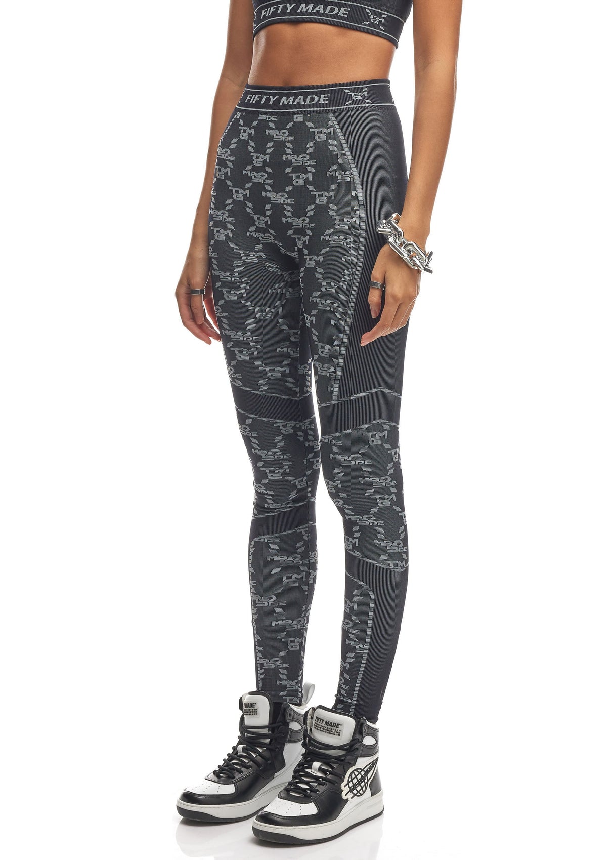 Bio-based Monogram Seamless Leggings Black