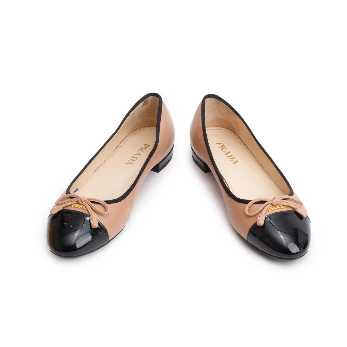 Prada Calzature Donna Ballet Flats â€“ Black & Nude Nappa Leather