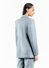 Regular Fit Pleather Opal Blue