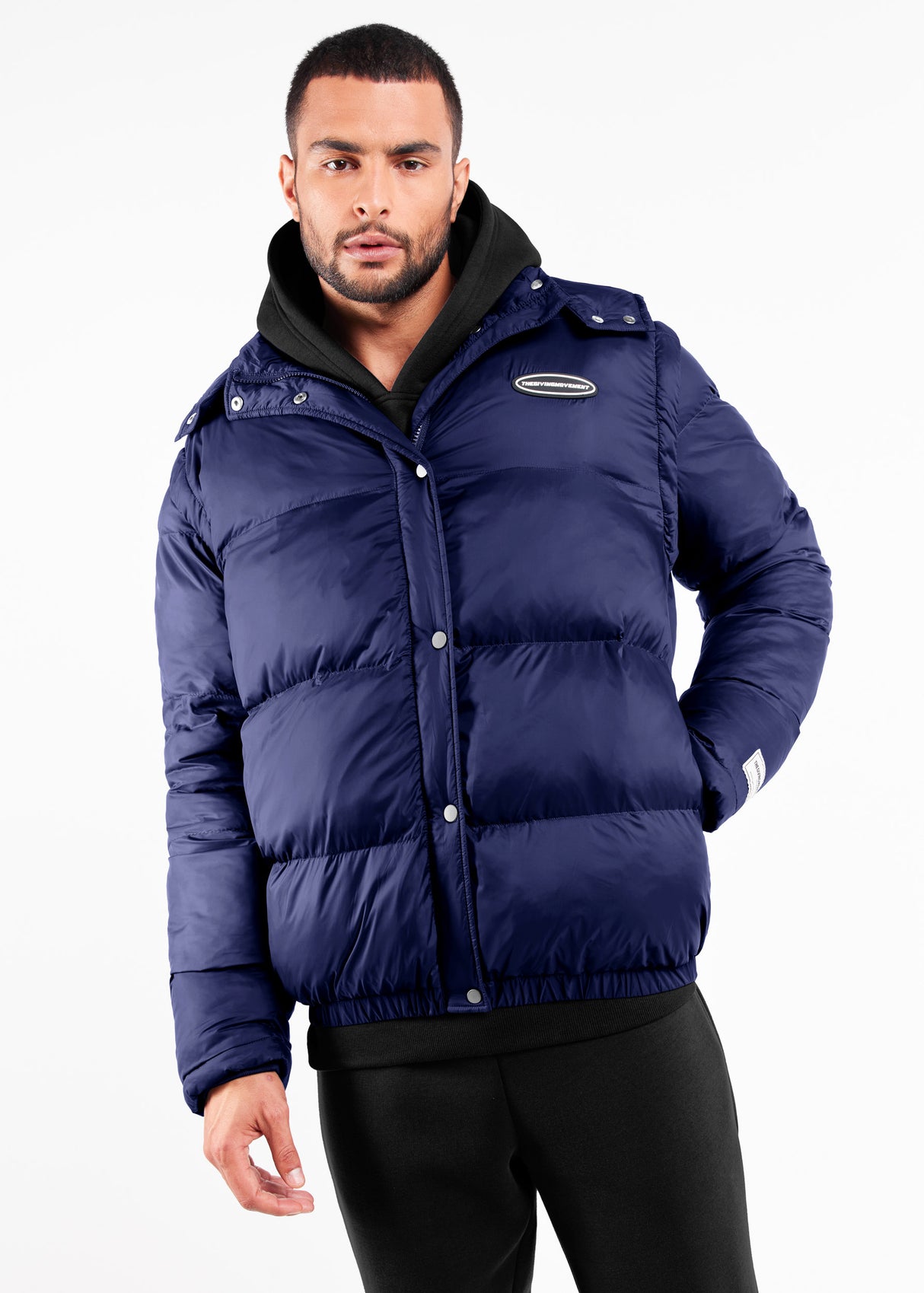 2-in-1 Short PUFFA Gilet & Jacket Navy Unisex