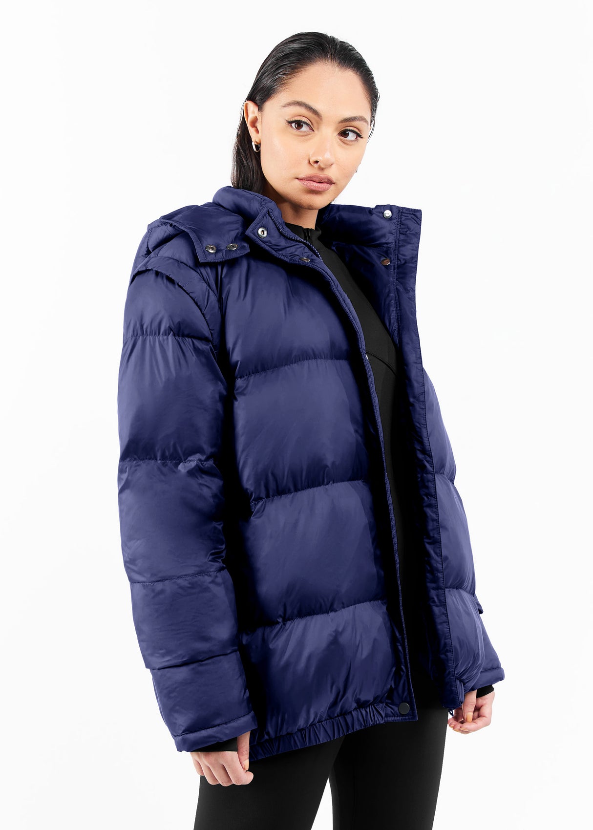 2-in-1 Short PUFFA Gilet & Jacket Navy Unisex