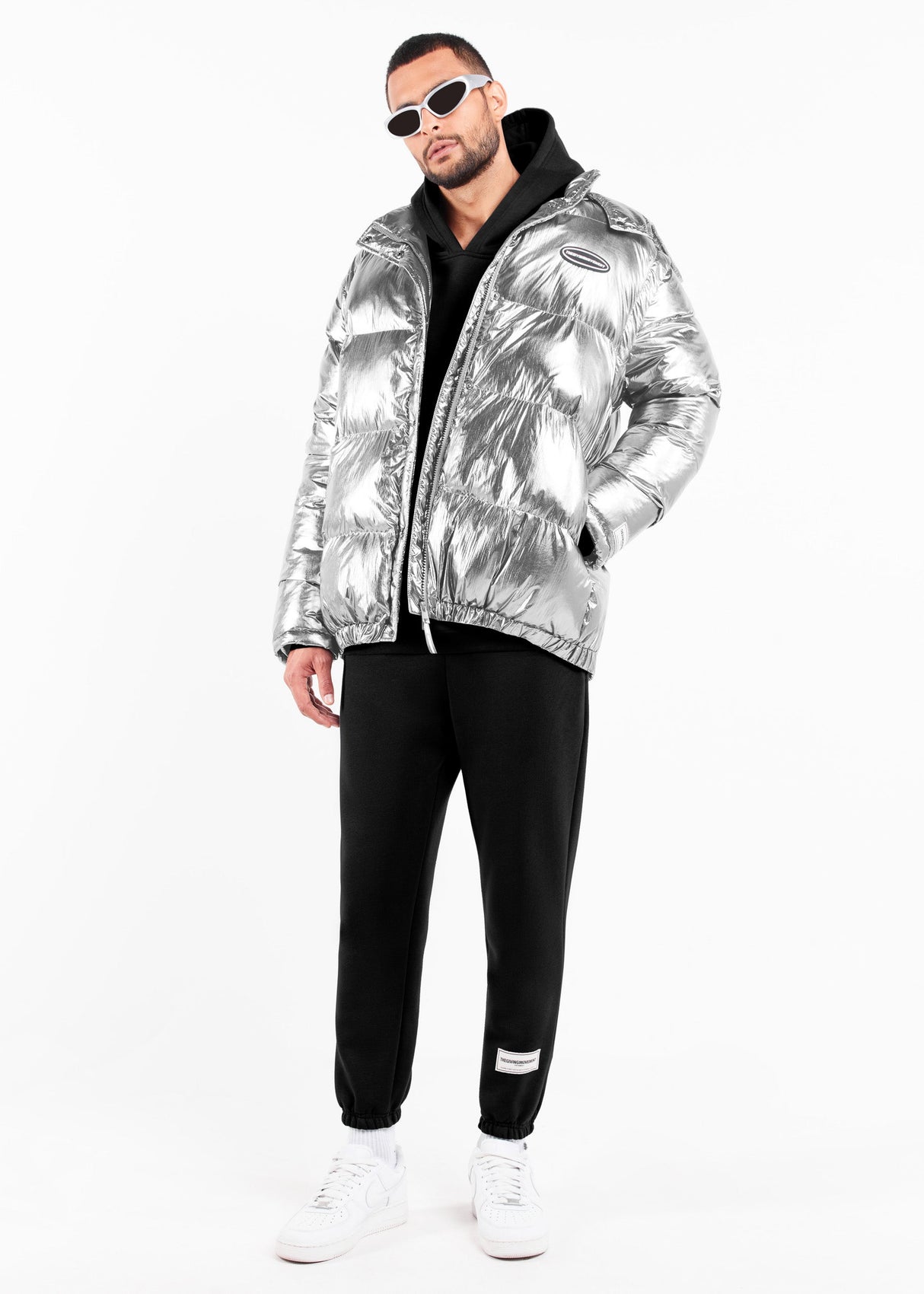 2-in-1 Short PUFFA Gilet & Jacket Silver Unisex