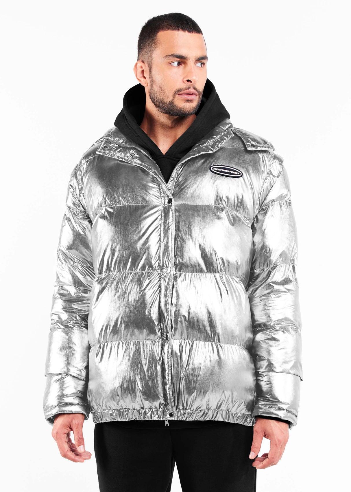 2-in-1 Short PUFFA Gilet & Jacket Silver Unisex