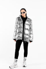 2-in-1 Short PUFFA Gilet & Jacket Silver Unisex