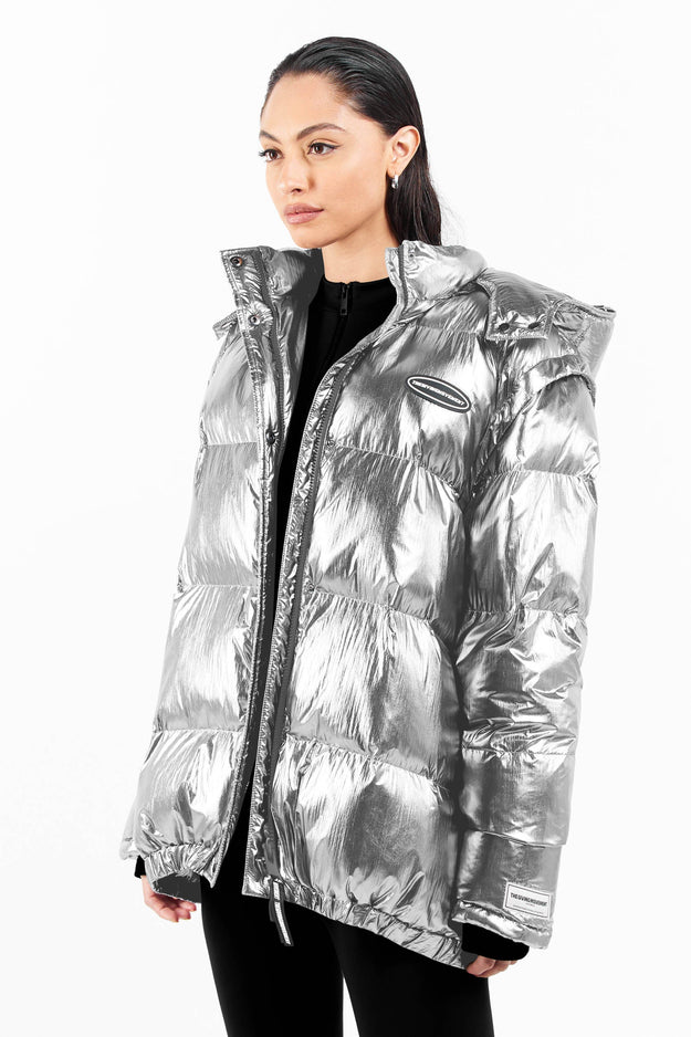 2-in-1 Short PUFFA Gilet & Jacket Silver Unisex