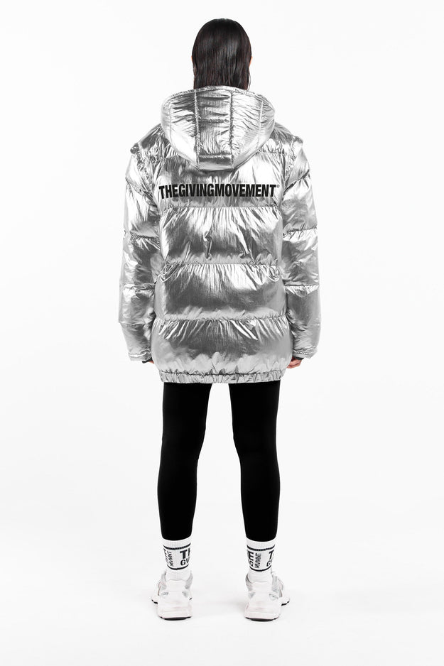 2-in-1 Short PUFFA Gilet & Jacket Silver Unisex