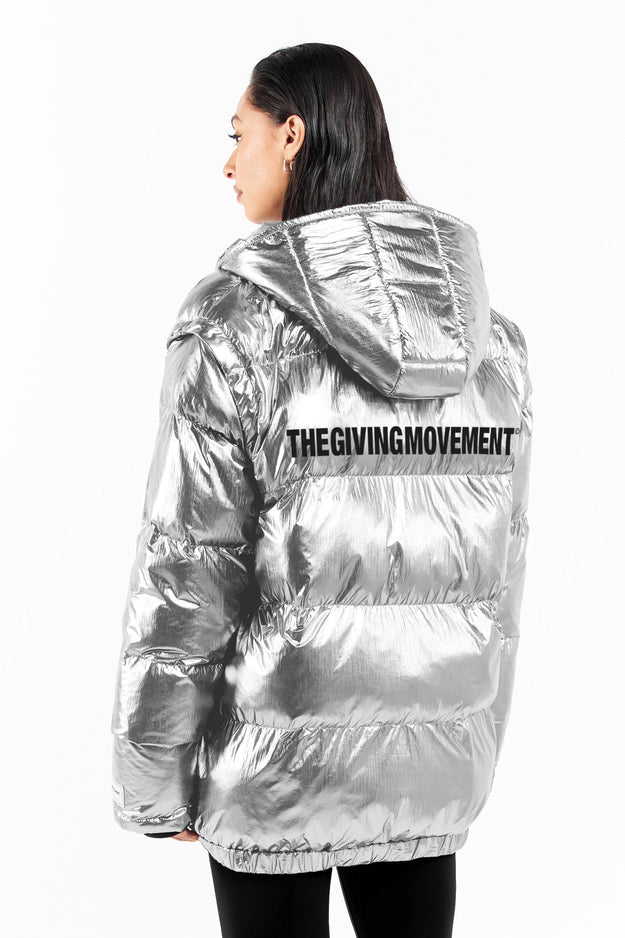 2-in-1 Short PUFFA Gilet & Jacket Silver Unisex