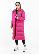 2-in-1 Long PUFFA Gilet & Jacket Fuschia Unisex