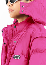 2-in-1 Long PUFFA Gilet & Jacket Fuschia Unisex