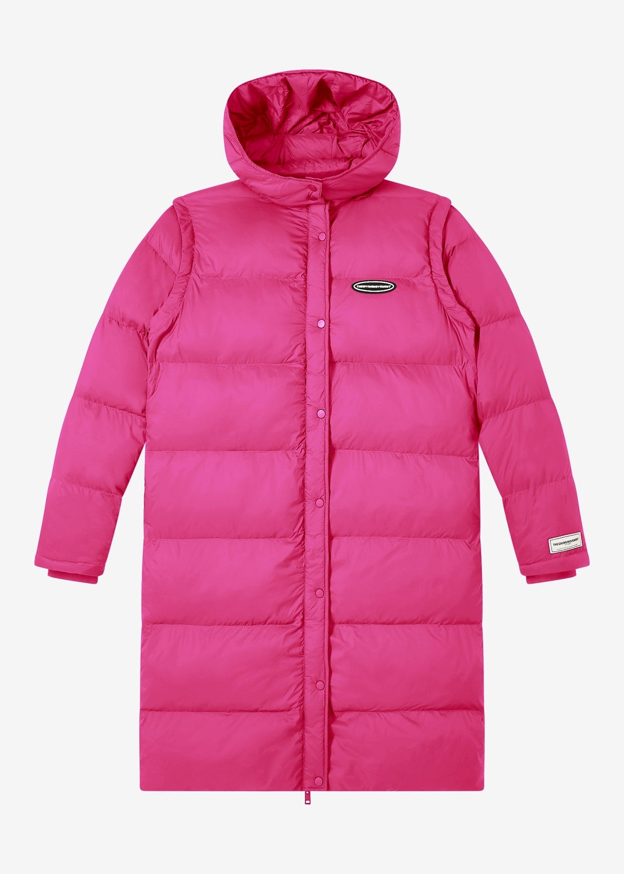 2-in-1 Long PUFFA Gilet & Jacket Fuschia Unisex