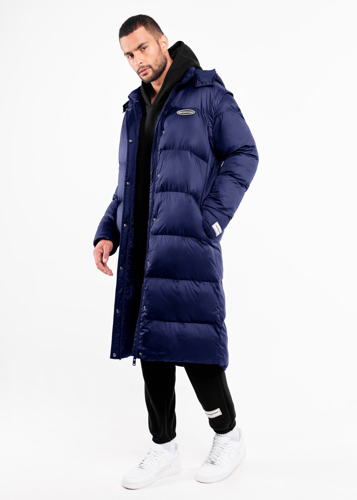 2-in-1 Long PUFFA Gilet & Jacket Navy Blue Unisex