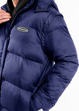 2-in-1 Long PUFFA Gilet & Jacket Navy Blue Unisex