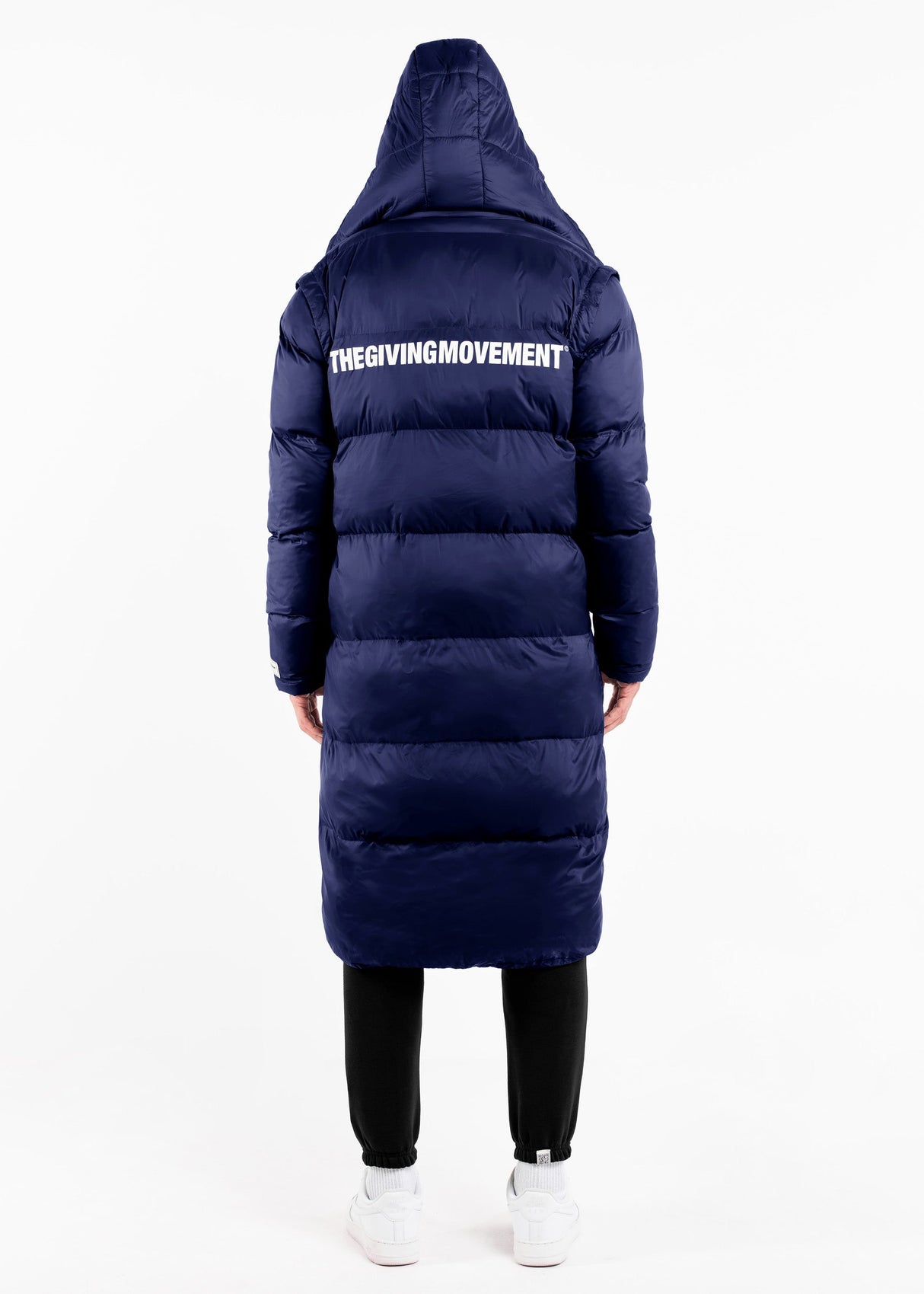 2-in-1 Long PUFFA Gilet & Jacket Navy Blue Unisex