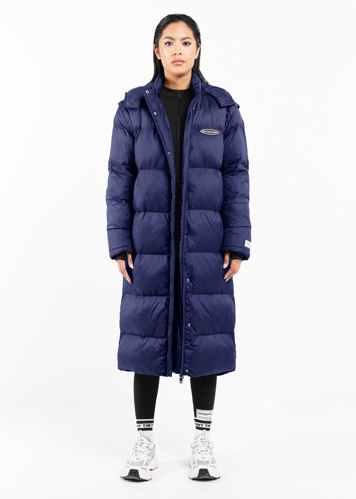 2-in-1 Long PUFFA Gilet & Jacket Navy Blue Unisex