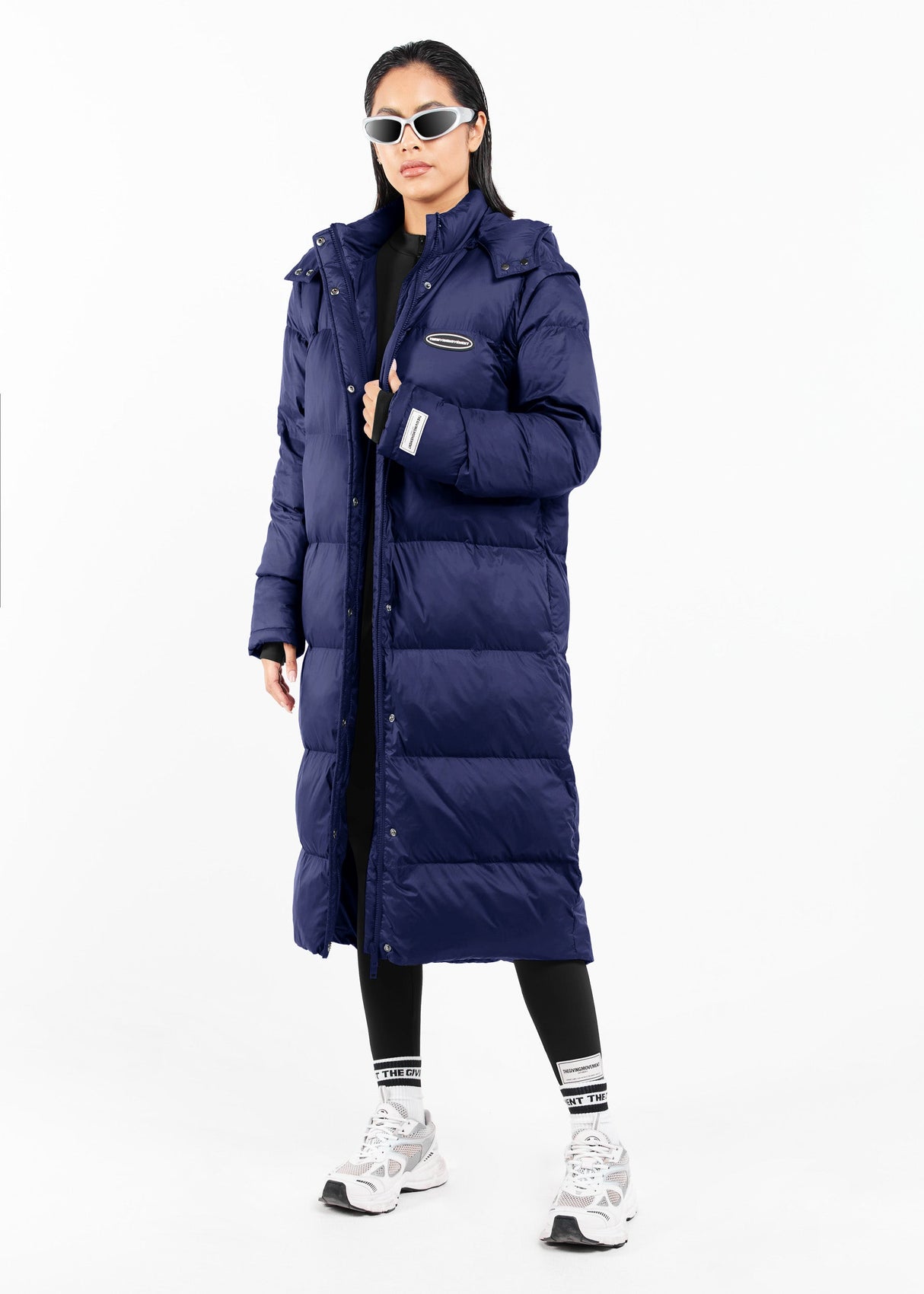 2-in-1 Long PUFFA Gilet & Jacket Navy Blue Unisex