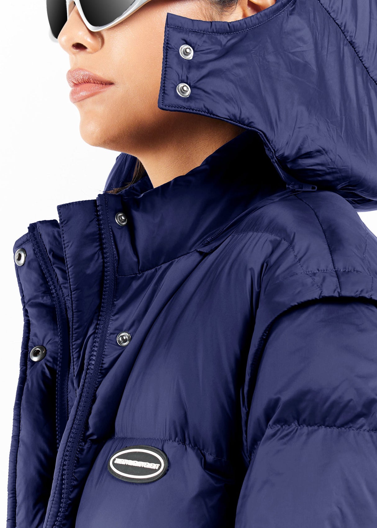 2-in-1 Long PUFFA Gilet & Jacket Navy Blue Unisex