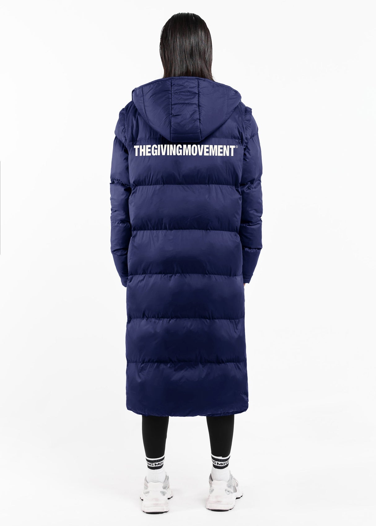 2-in-1 Long PUFFA Gilet & Jacket Navy Blue Unisex