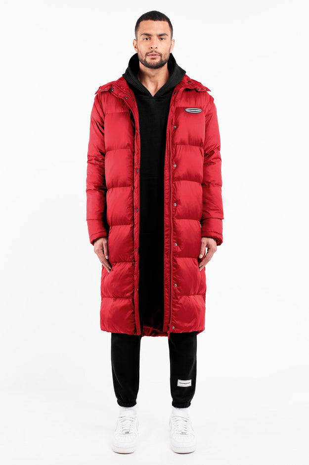 2-in-1 Long PUFFA Gilet & Jacket Red Unisex