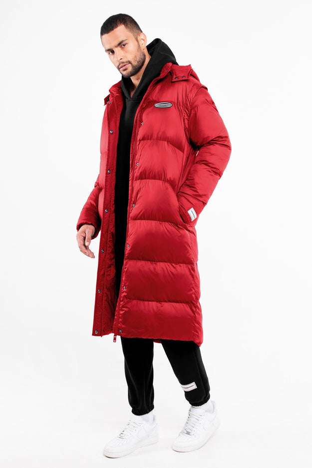 2-in-1 Long PUFFA Gilet & Jacket Red Unisex