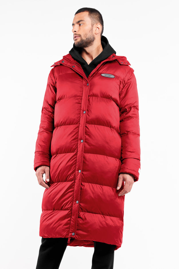 2-in-1 Long PUFFA Gilet & Jacket Red Unisex