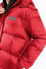 2-in-1 Long PUFFA Gilet & Jacket Red Unisex