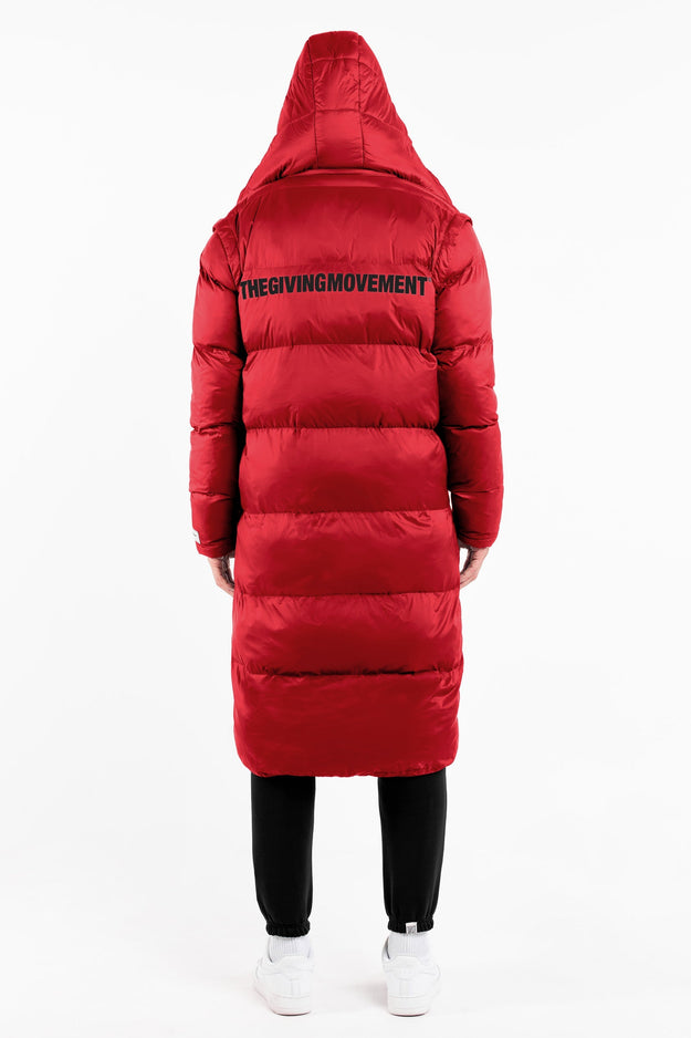 2-in-1 Long PUFFA Gilet & Jacket Red Unisex