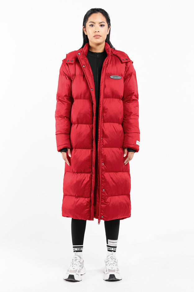 2-in-1 Long PUFFA Gilet & Jacket Red Unisex