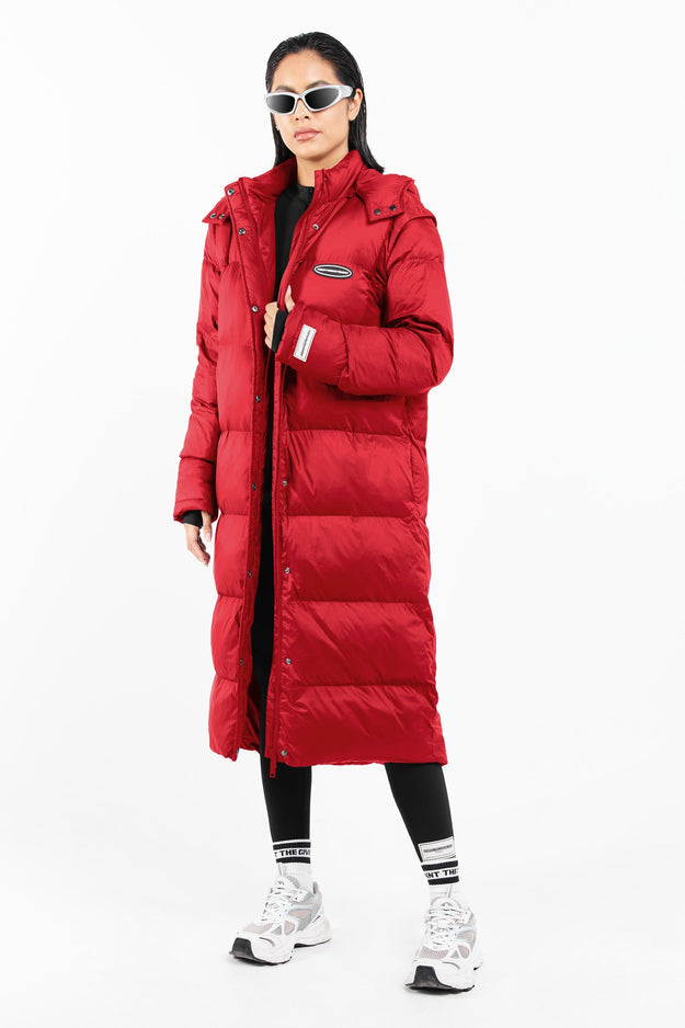 2-in-1 Long PUFFA Gilet & Jacket Red Unisex