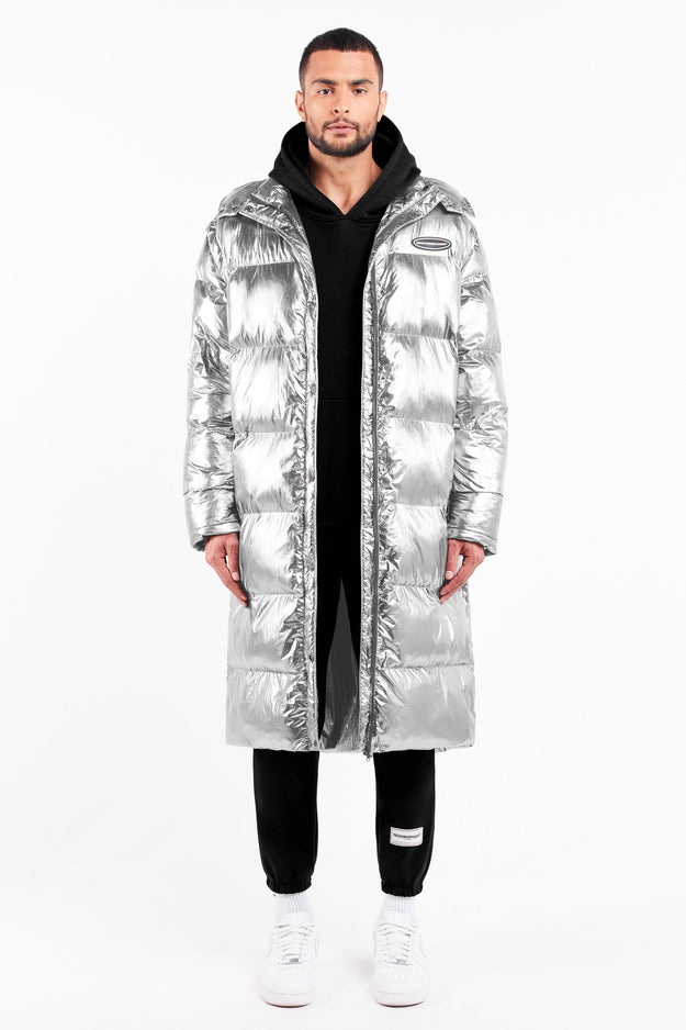 2-in-1 Long PUFFA Gilet & Jacket Silver Unisex