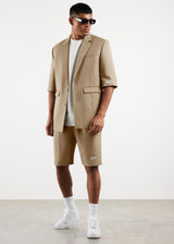 Formal Tailored Shorts Taupe