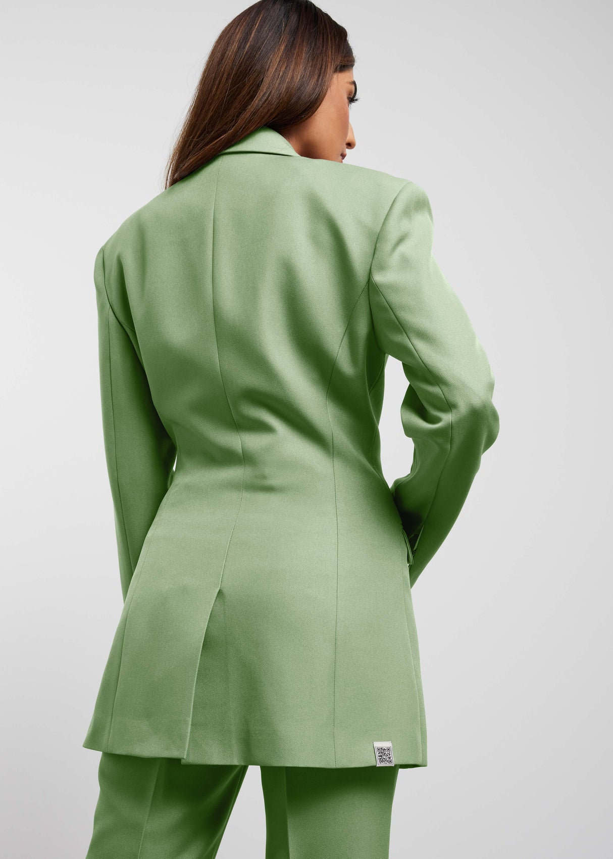 Women's Formal Cinched Waist Blazer Sage Green