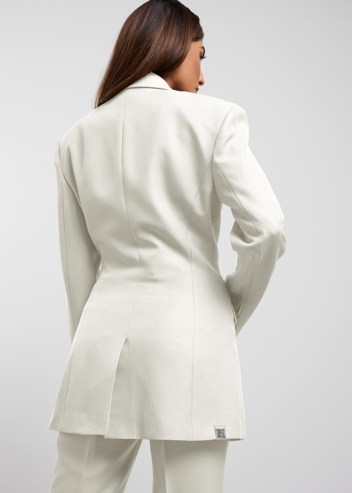 Women's Formal Cinched Waist Blazer White