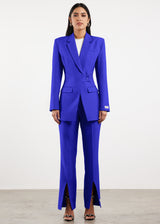 Formal Cinched Waist Blazer Moroccan Blue