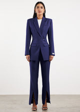 Formal Cinched Waist Blazer Navy