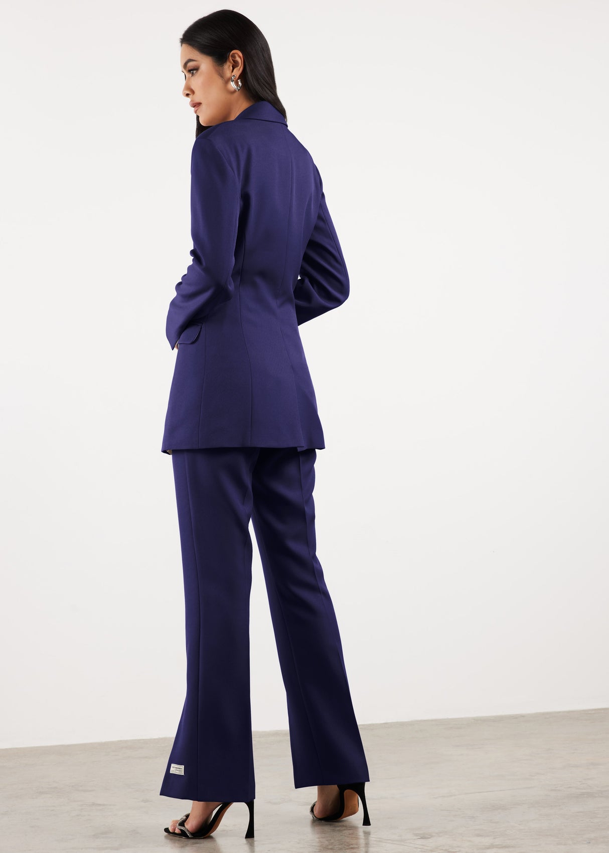 Formal Cinched Waist Blazer Navy