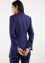 Formal Cinched Waist Blazer Navy