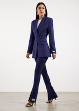 Formal Cinched Waist Blazer Navy