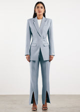 Formal Cinched Waist Blazer Opal Blue