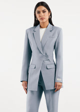 Formal Cinched Waist Blazer Opal Blue