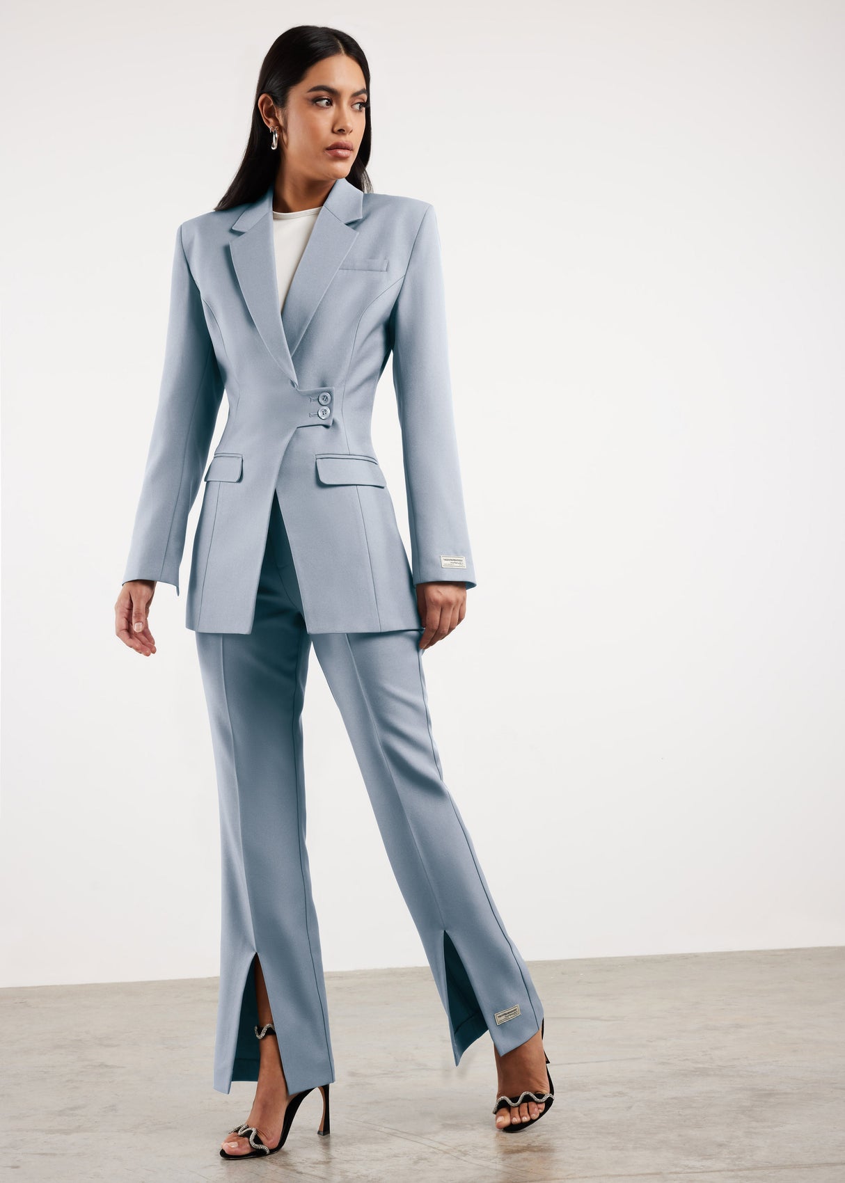 Formal Cinched Waist Blazer Opal Blue