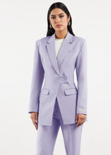 Formal Cinched Waist Blazer Pastel Purple