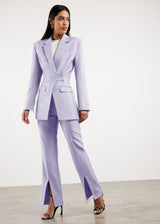 Formal Cinched Waist Blazer Pastel Purple