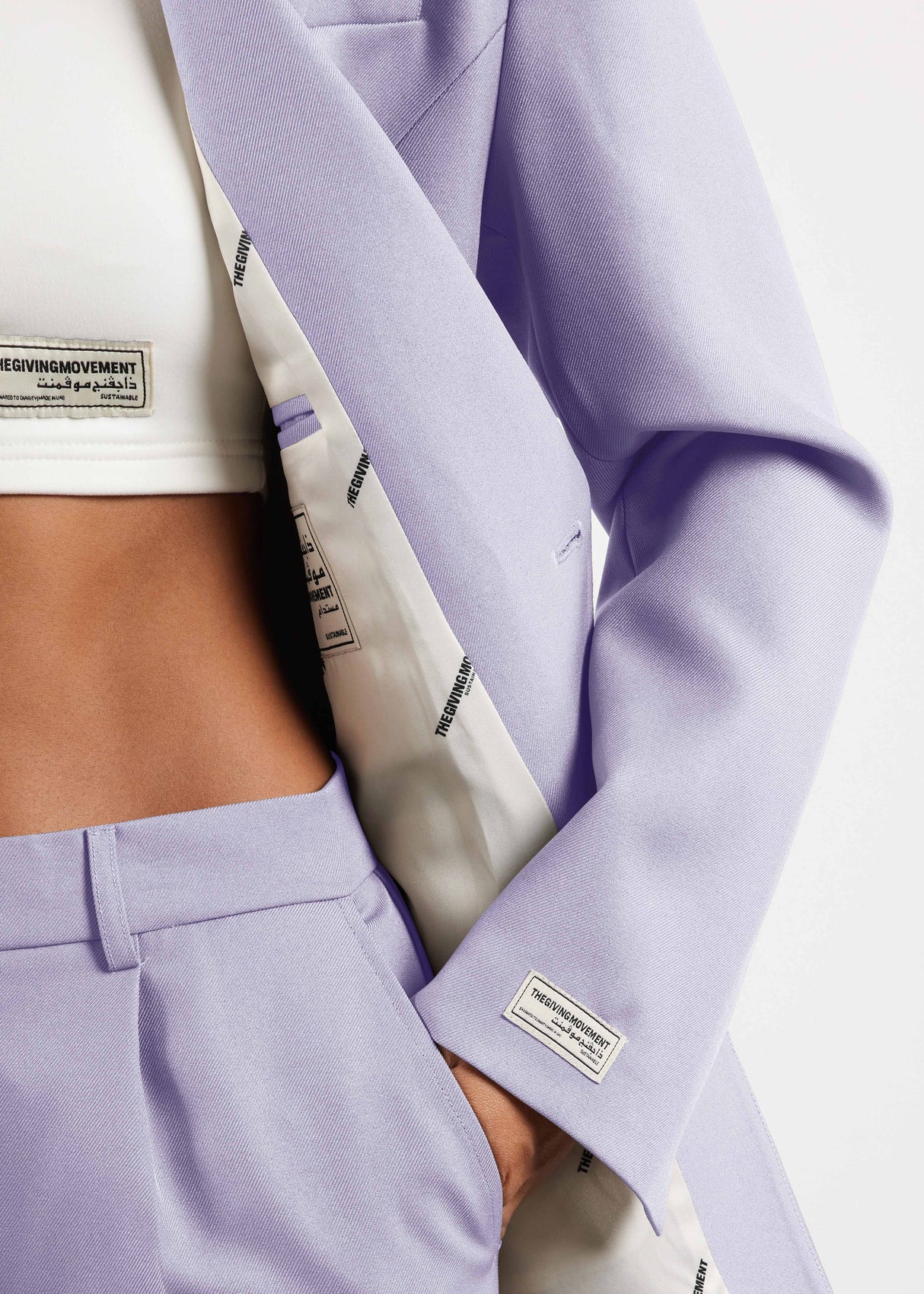 Formal Cinched Waist Blazer Pastel Purple